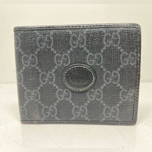 Gucci Men's Leather Grey GG Print Bifold Wallet - Picture 1 of 6